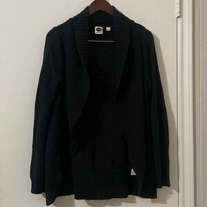 Roxy 100% Cotton Chunky Knit Shawl Collar Cardigan Black Small